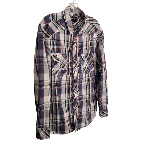 Helix Other - Helix Size L Shirt Casual Western Cowboy Button Front Athletic Fit Chest Pockets